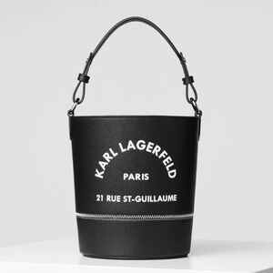 Karl Lagerfeld Paris Rue St Guillaume x Olivia Palermo Black & White Bucket Bag